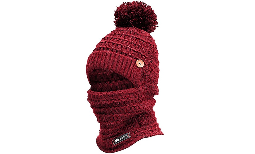 Image 7: Womens Winter Hat Warm Thick Cap Scarf Knit Ski Beanies