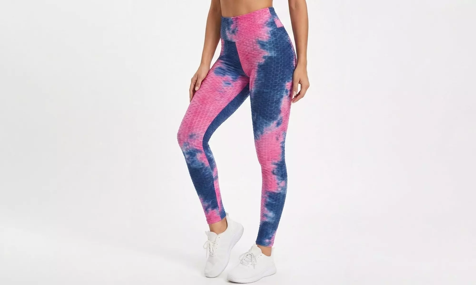 Women’s Tie-Dye Honeycomb Leggings with Scrunch High Waist