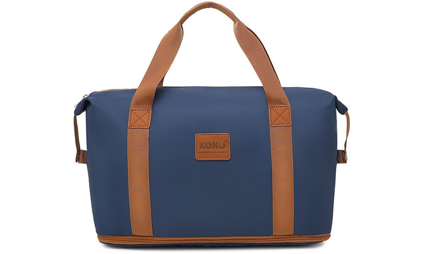 Image 10: Set de viaje azul marino con maleta rígida, bolsa de mano y neceser
