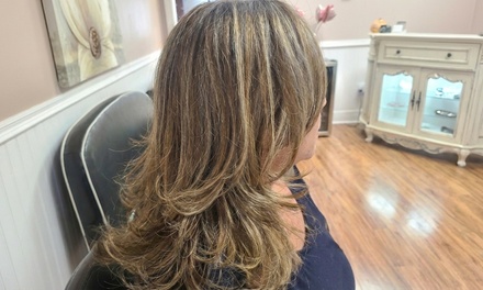 Women Haircut + Wash + Deep Conditioning + Roots TouchUp + BlowDry - Beautifly Salon And Spa