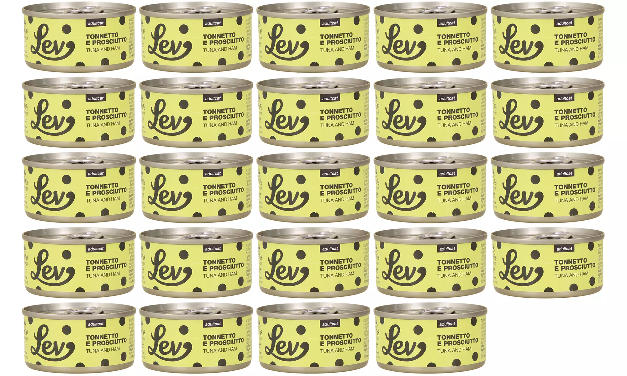 24 o 58 lattine di cibo umido per gatti 100% naturale di Lev