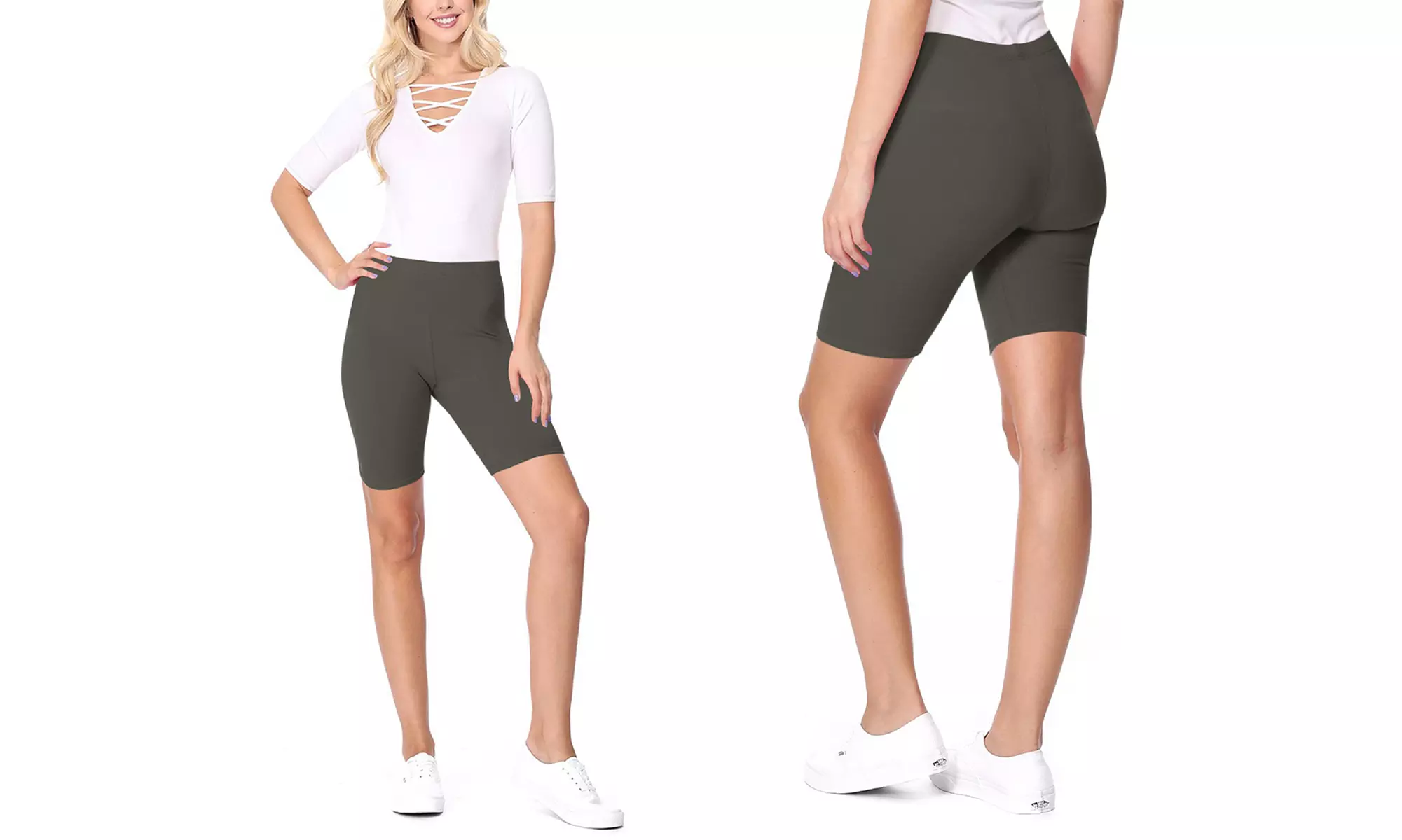 Women's Casual Seamless Elastic High Biker Shorts (Pack of 3)