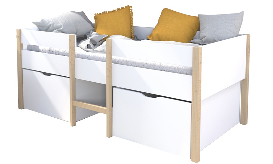 Image 2: Lit mi-hauteur ZEPHIR avec 2 tiroirs  et sommier par Weber Industries