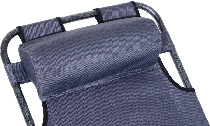 Image 13: Outsunny Two-in-One Foldable Lounger