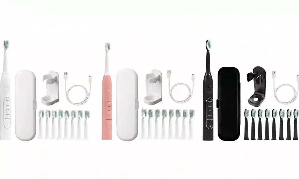 Sonic Electric Toothbrush with 8 Replacement Brush Heads
