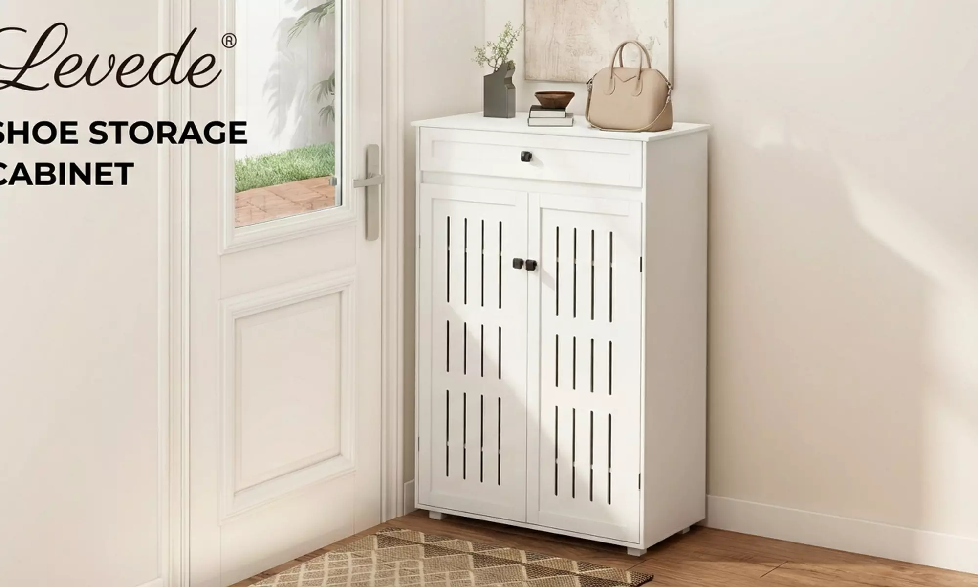 Levede Louvre Shoe Storage Cabinet