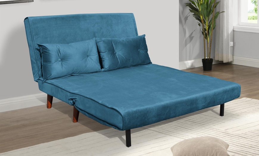 Image 2: 2 Seater Sofa Bed with Cushions