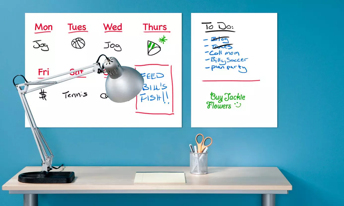 Two Elephants Removable Dry Erase Sheets Set with Marker (7-Piece) - Primary Image