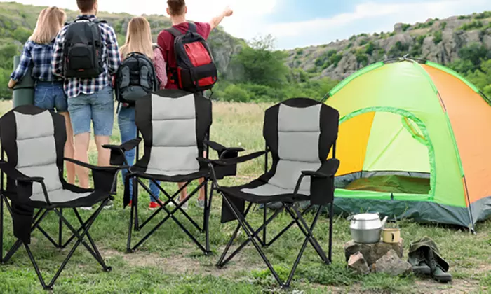 Folding Camp Chair black 55*55*108cm