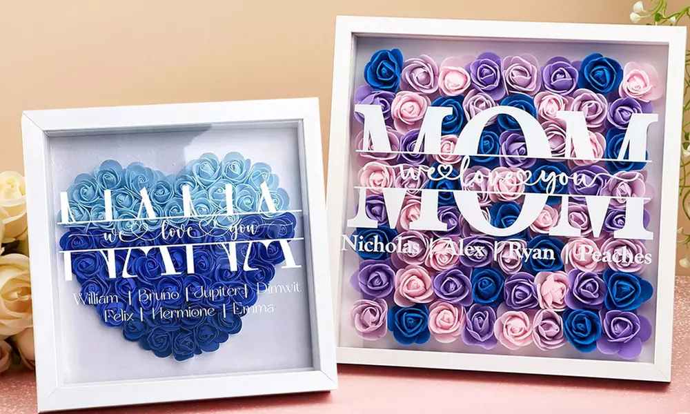 One or Two Personalized Wooden Family Birth Flowers by Justyling