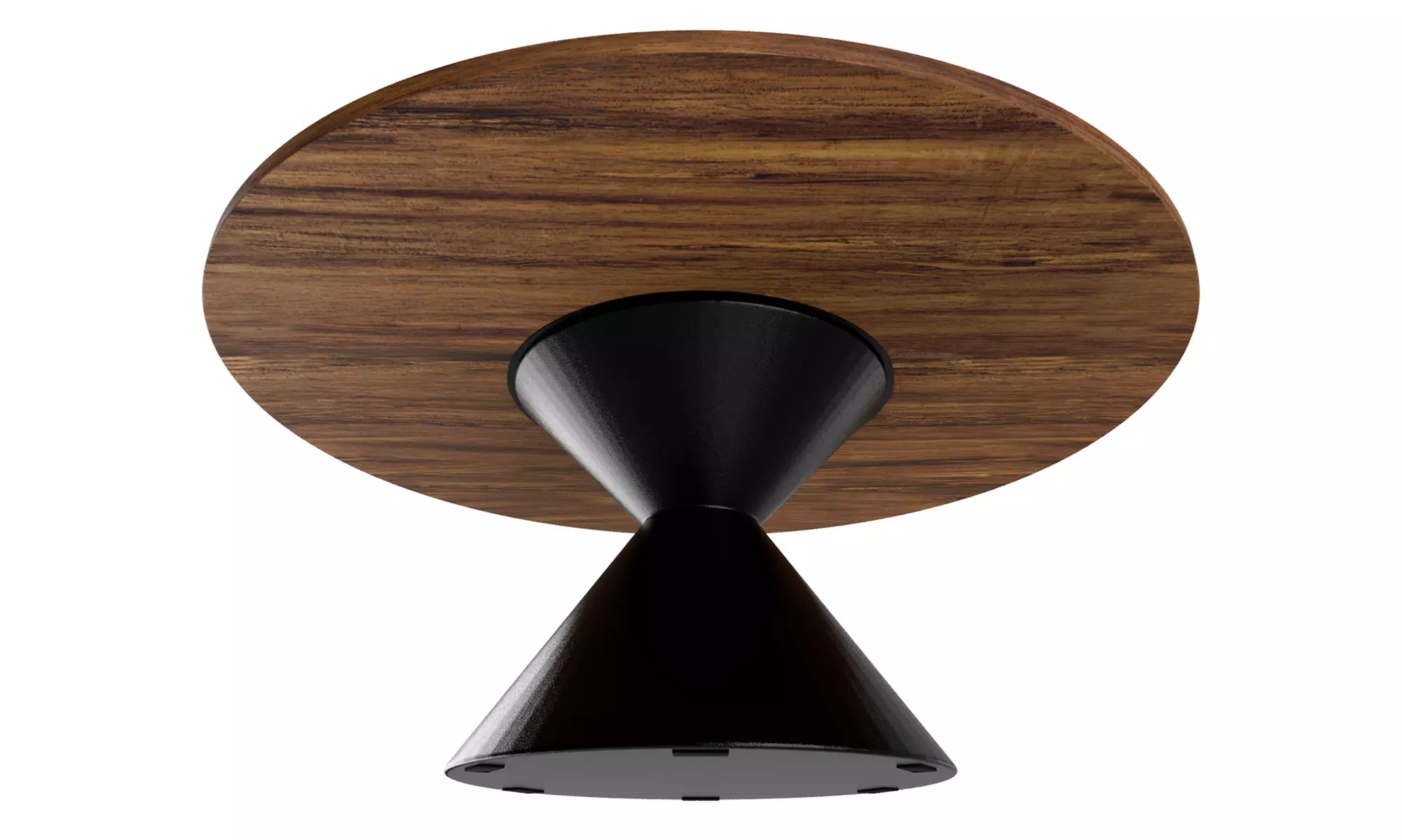 Tavolo rotondo con base a doppio cono