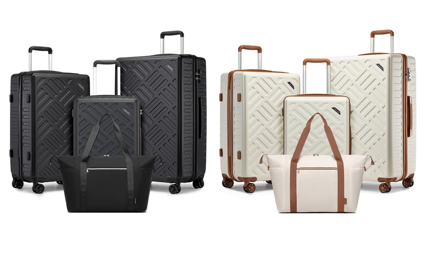 Image 1: 3 Pack Suitcase Set with Travel Bag