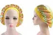 Women Satin Night Sleep Cap Hair Bonnet Hat Silk Head Cover Wide Elastic Band - Second Medium
