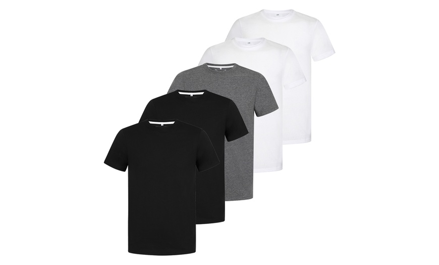 Image 4: 5er-Pack Herren einfarbige Rundhals-T-Shirts