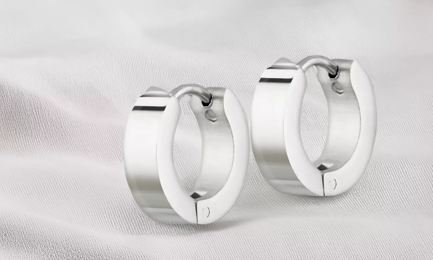 Stainless Steel Polished Hoop Earrings