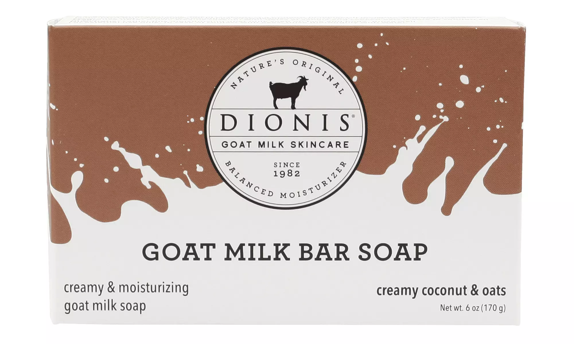 Dionis Goat Milk Bar Soap 6 oz: Creamy Coconut & Oats or Verbena & Cream Scents