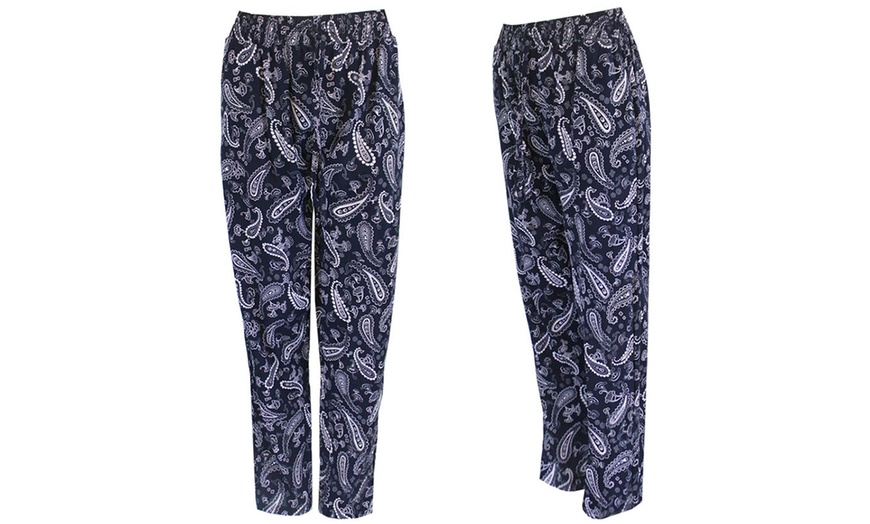 Image 21: Women's Travel Printed Cotton Trousers
