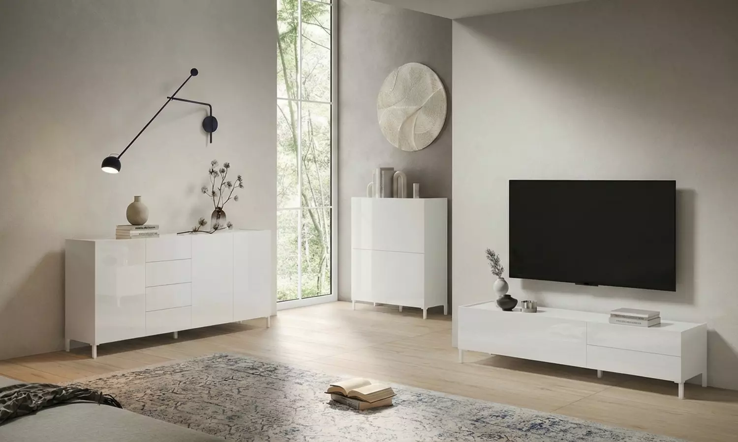 Wohnzimmermöbel Solaria: Kommode, TV-Schrank oder Highboard