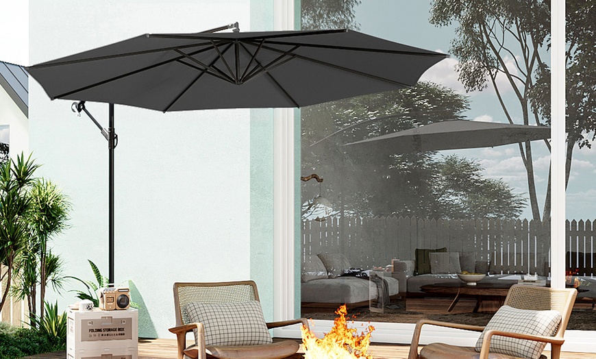 Image 15: Outdoor 3M Large Cantilever Parasol
