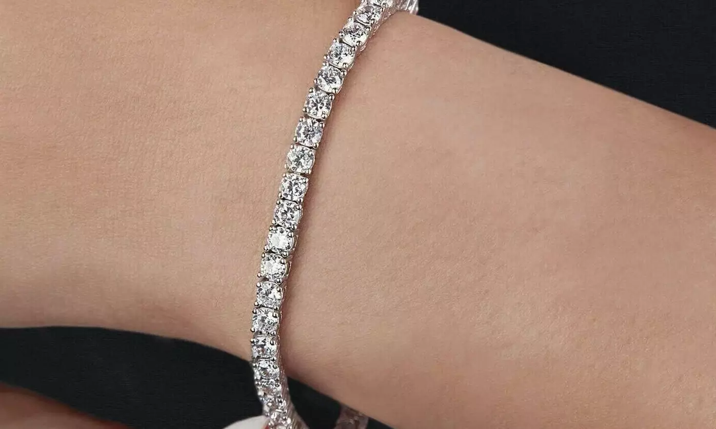 Round Cut Tennis Bracelet Made With Crystals From Swarovski Multiple Options