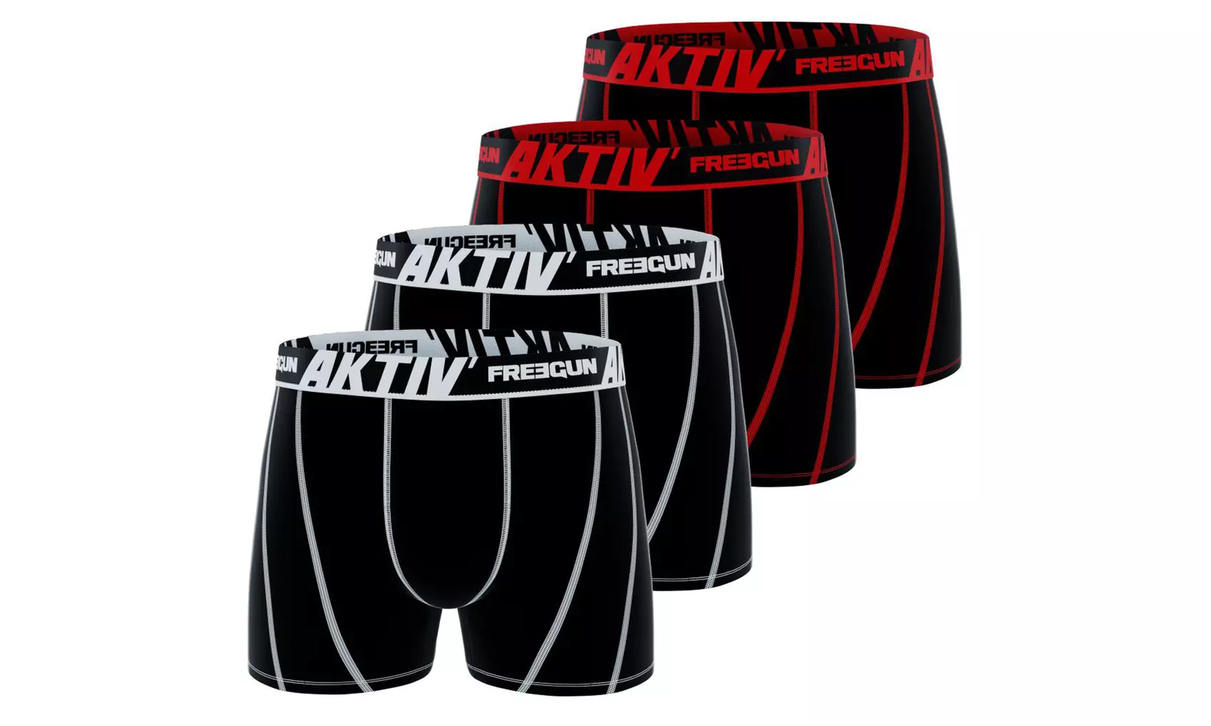 Freegun — Lot de 4 boxers homme "Aktiv" en coton