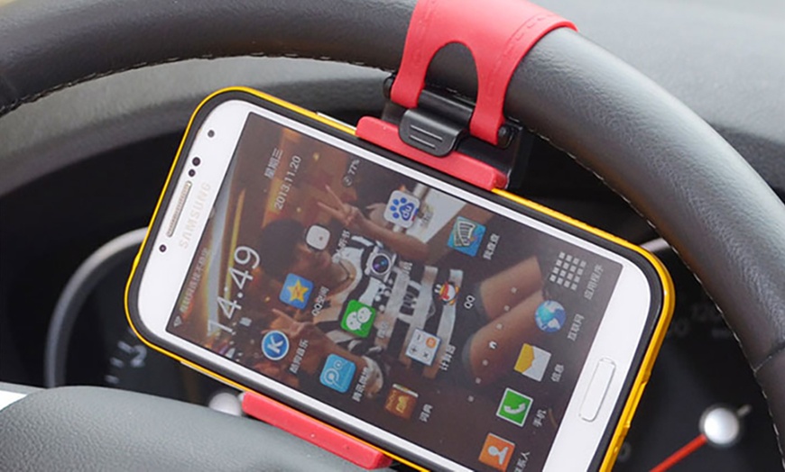 Image 6: Steering Wheel Smartphone Holder