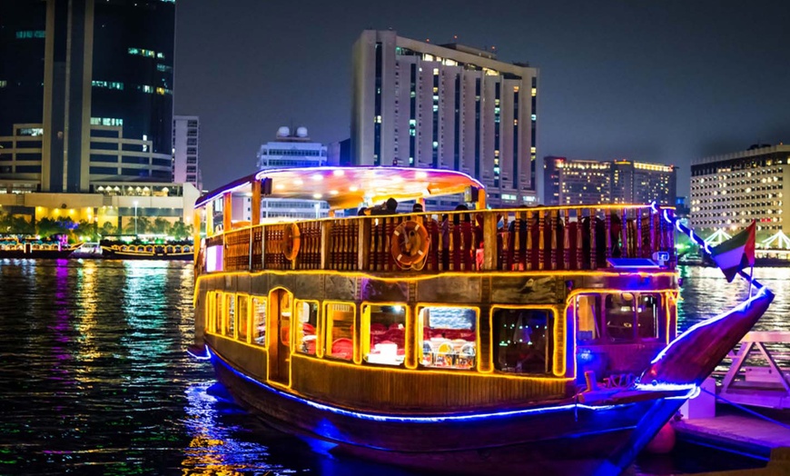 Image 1: Dubai Creek Dhow Dinner Cruise: Child AED 42, Adult AED 55