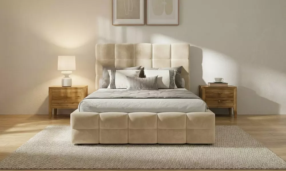 Windsor Velvet Gas Lift Ottoman Bed Frame