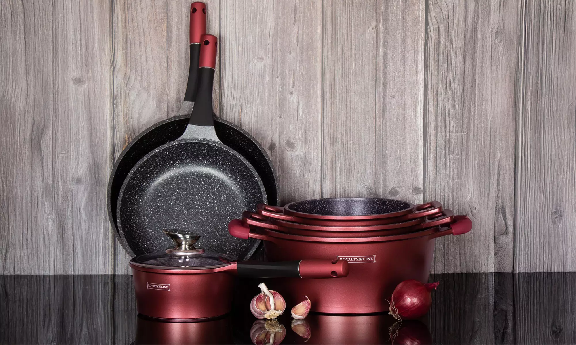 Batterie de cuisine 17 pièces en aluminium de Royalty Line