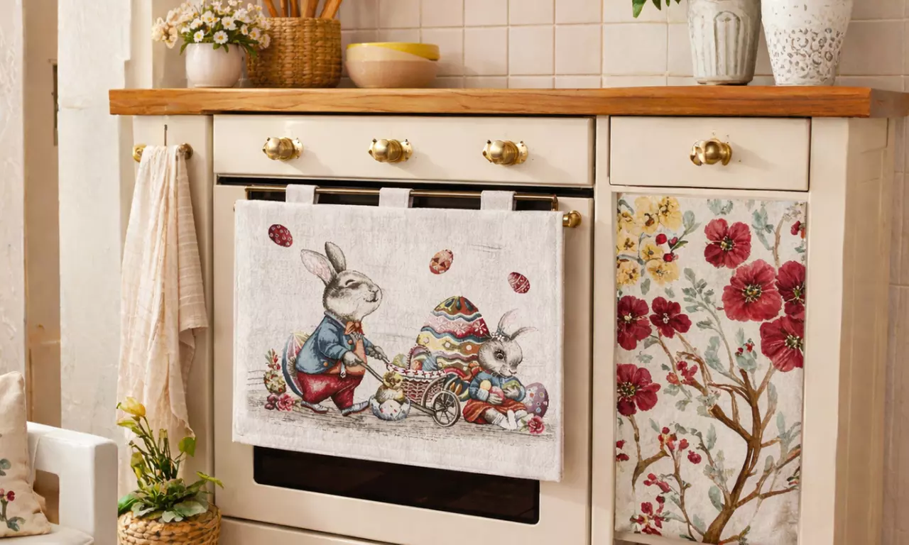 Copriforno cucina universale in ciniglia