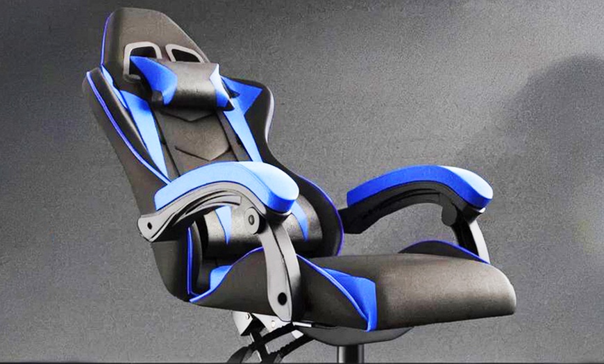 Image 4: Ergonomische gamingstoel met voetensteun