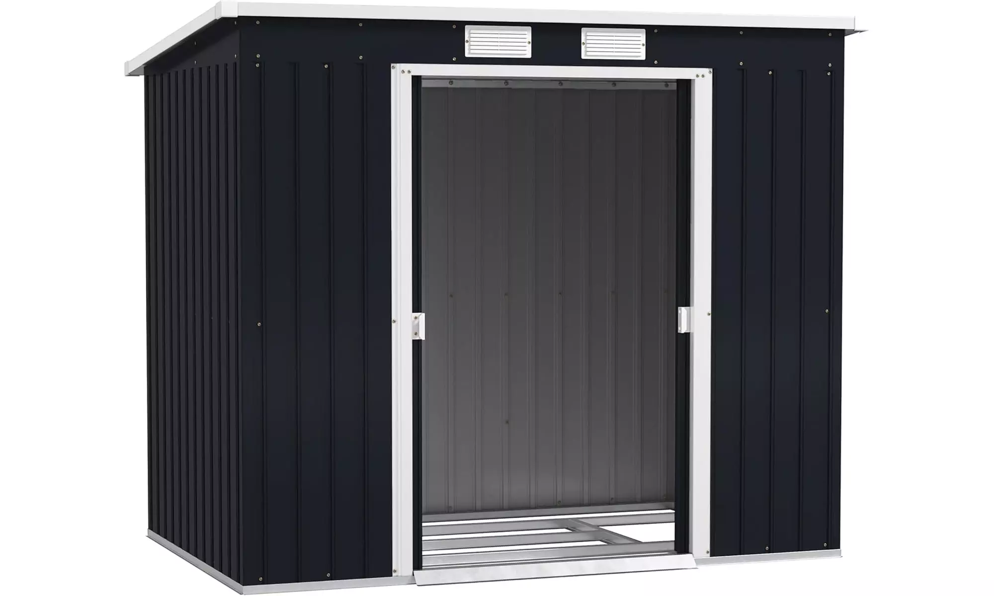 Outsunny Lean To Garden Shed in Galvanised Steel, 5.6x6.9ft or 7x4ft