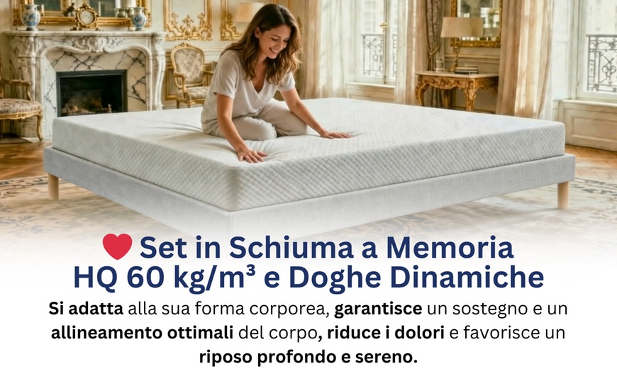 Image 21: Rete a doghe e materasso in memory foam