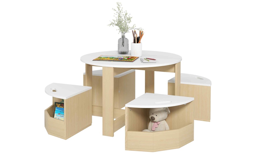 Image 5: AIYAPLAY 5-Piece Kids Table and Chairs Set