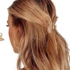 Image 1: Set of 6 Golden Geometric Hair Claw Clips 