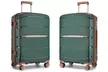 Maleta o juego de maletas de ruedas rígidas en color verde con cerradura TSA, de Kono, con envío gratuito - Second Medium
