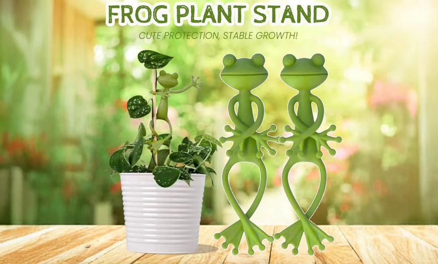 Image 3: 5Pcs Frog Plant Support Stands