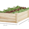 Image 5: Varnish-Coated Solid Wood Raised Garden Bed with Two Compartments