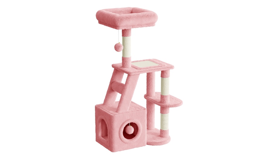 Image 9: 53cm/107cm Cat Tree Tower Indoor Cat Bed with Scratching Post
