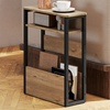 Image 1: HOMCOM Industrial Style Side Table with Storage Shelves