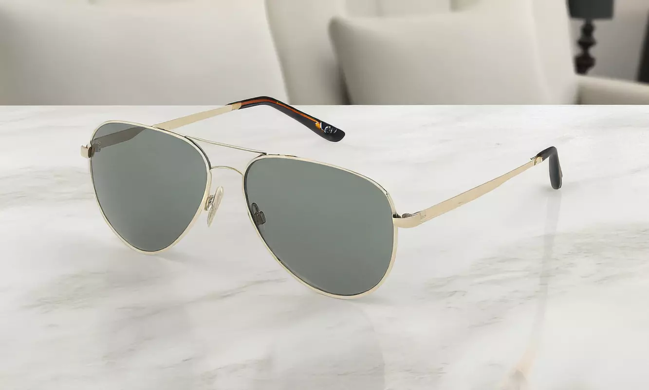 Pierre Cardin Men's Gold-Tone Aviator Sunglasses - PC6864S 0J5G QT - Primary Image