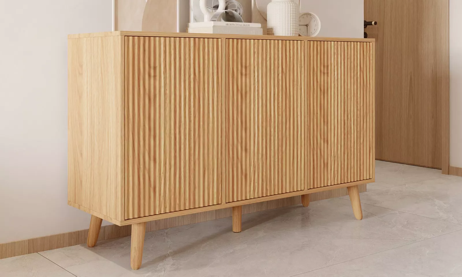 Sideboard Renzo mit geriffelten Türen 120 cm