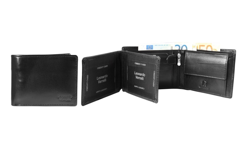 Image 8: Leonardo Verrelli Echtleder-Geldbeutel