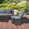 Image 1: Outsunny 5-Piece Outdoor Rattan Effect Wicker Sofa Set