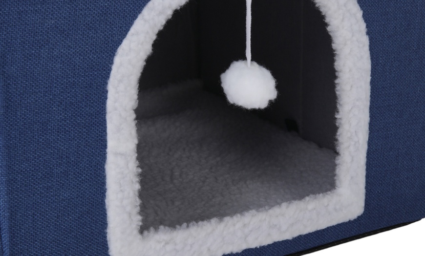 Image 12: Multifunctional Foldable Cat Bed with Scratching Pad 