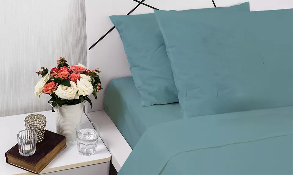 Completo Lenzuola Puro Cotone Alta qualità Made in Italy angolo 30 cm