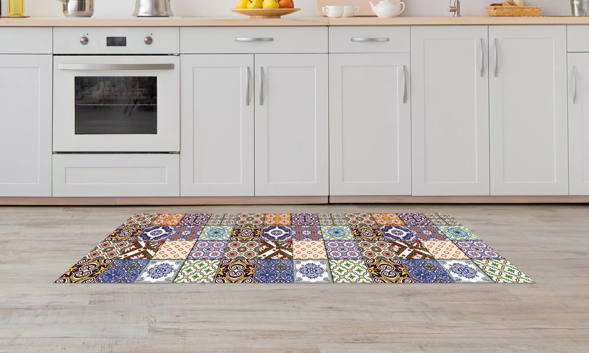 Non-Slip Kitchen Runner Rug with Digital Print