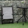 Image 2: Outsunny Three-Piece Outdoor Bistro Table and Chairs Set