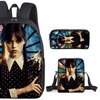 Image 11: 3-Piece Wednesday Adams-Inspired Backpack Set 