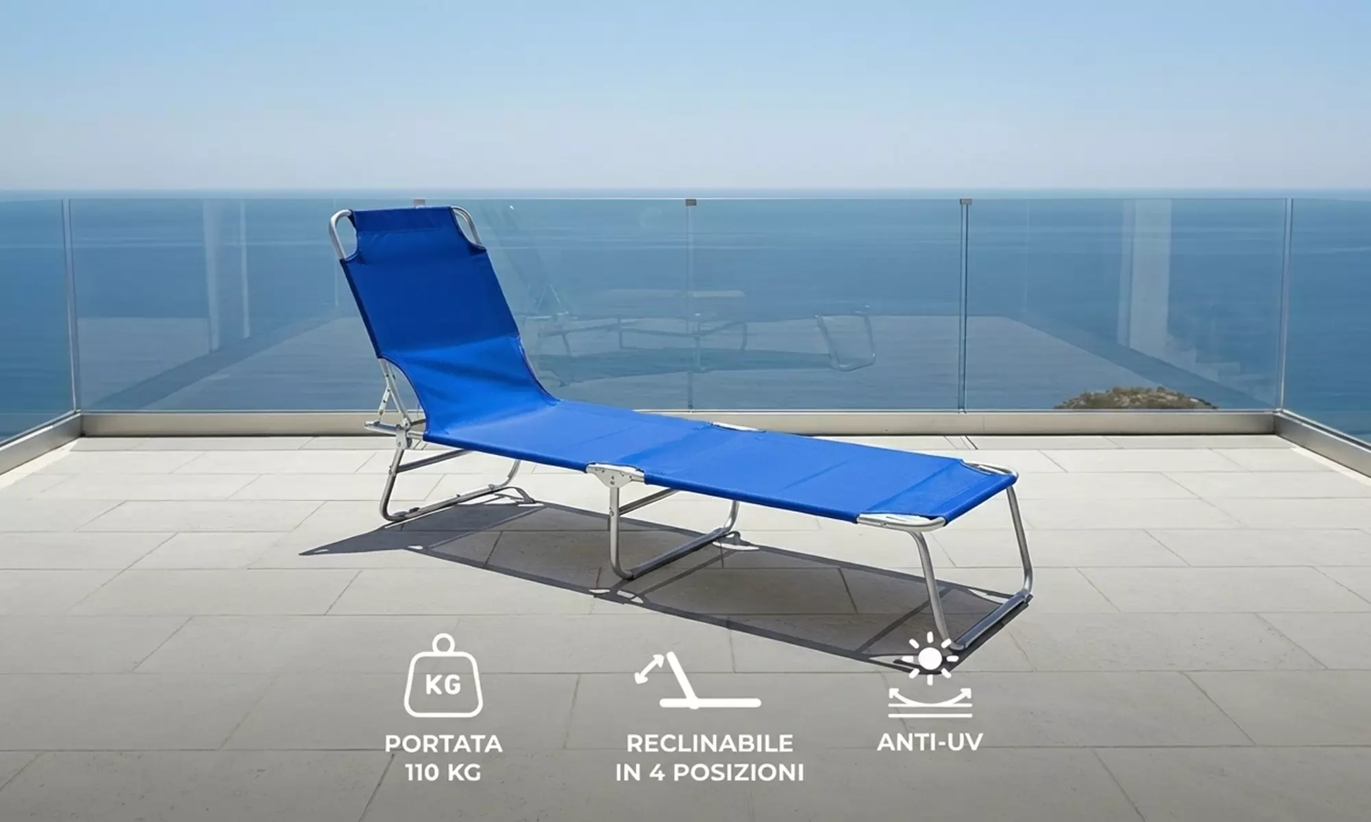 Set de 2 tumbonas cómodas y funcionales